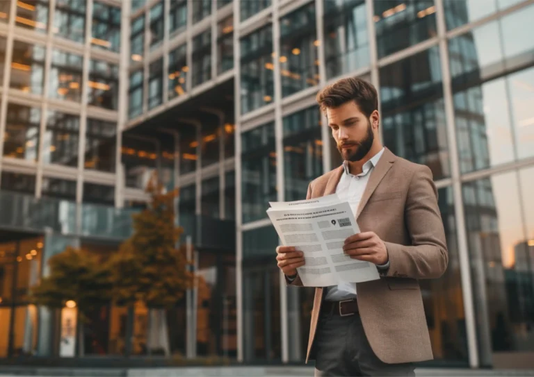 Homme qui consulte une étude sur le marché de l'emploi