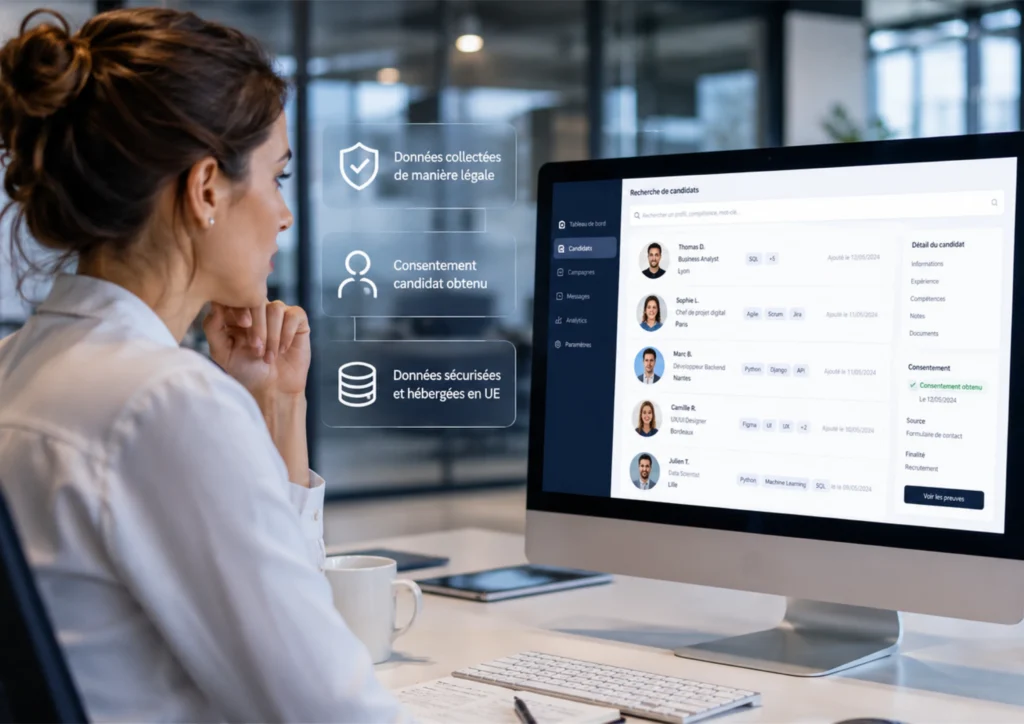 Recruteur qui traite des candidatures tout en respectant le RGPD et l'IA Act