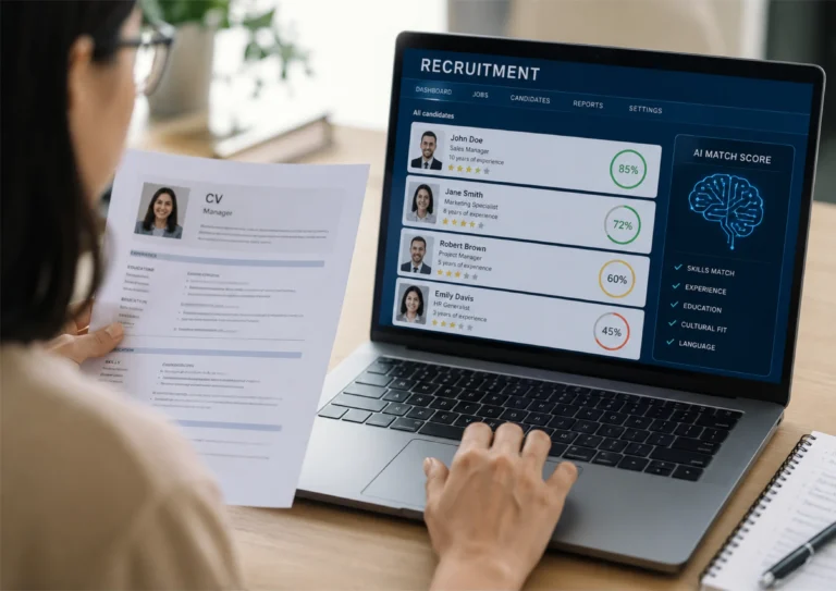 Femme qui recrute et qui s'assure que son logiciel RH ne dispose pas de biais
